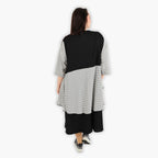  A-Form Kleid von AKH Fashion aus Viskose, 1288.06734, Schwarz-Weiß, Kariert, Schick