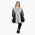  AKH Fashion Jacke in gerundeter Form, aus Viskose, 1288.06933, Schwarz-Weiß, Kariert