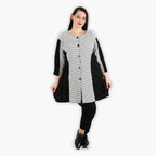  AKH Fashion Jacke in gerundeter Form, aus Viskose, 1288.06933, Schwarz-Weiß, Kariert