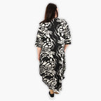  Ballonkleid von AKH Fashion aus Viskose, 1290.01926, Schwarz-Ecru, Abstrakt, Schick