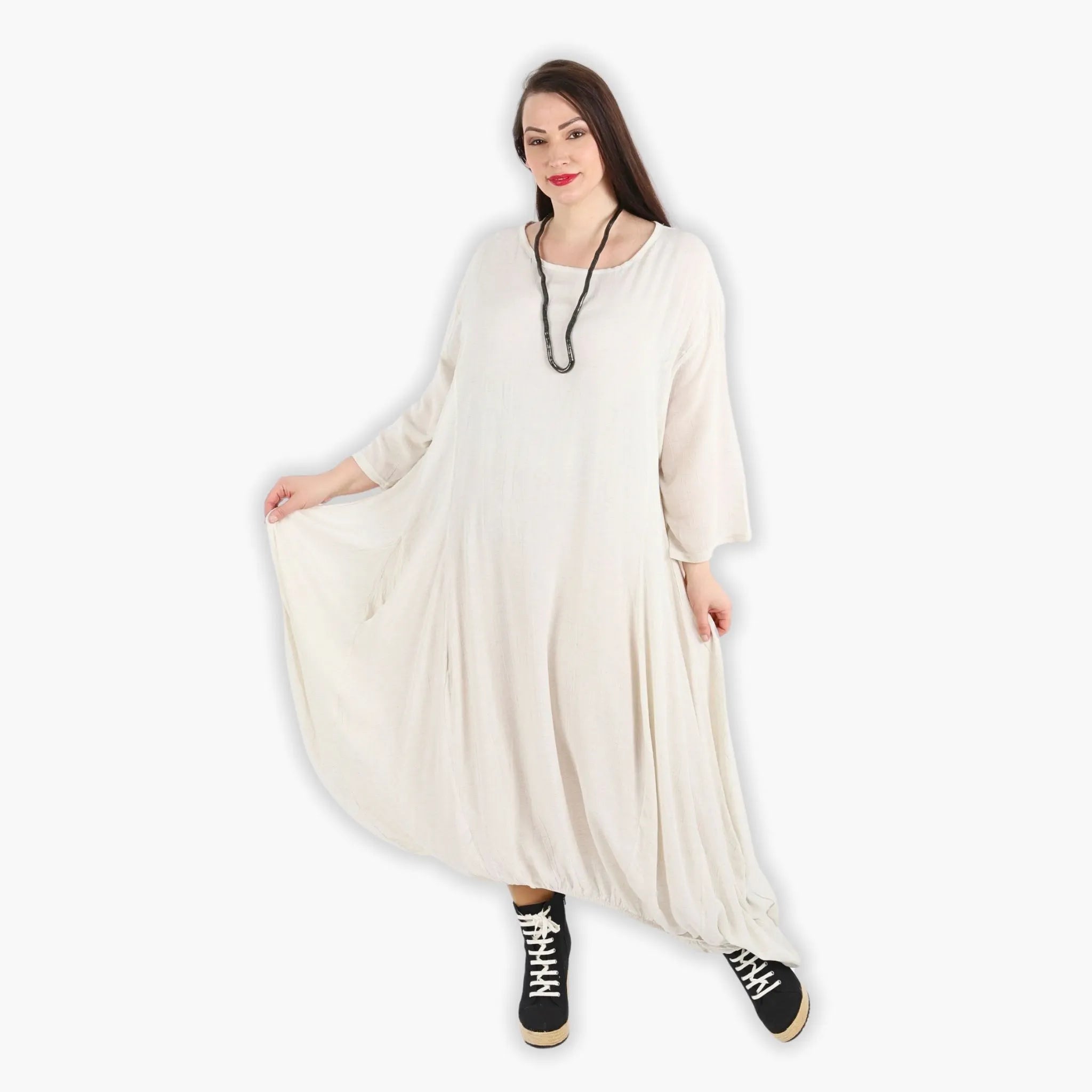  Ballonkleid von AKH Fashion aus Viskose, 1295.06736, Weiß, Schick, Modern, Bequem