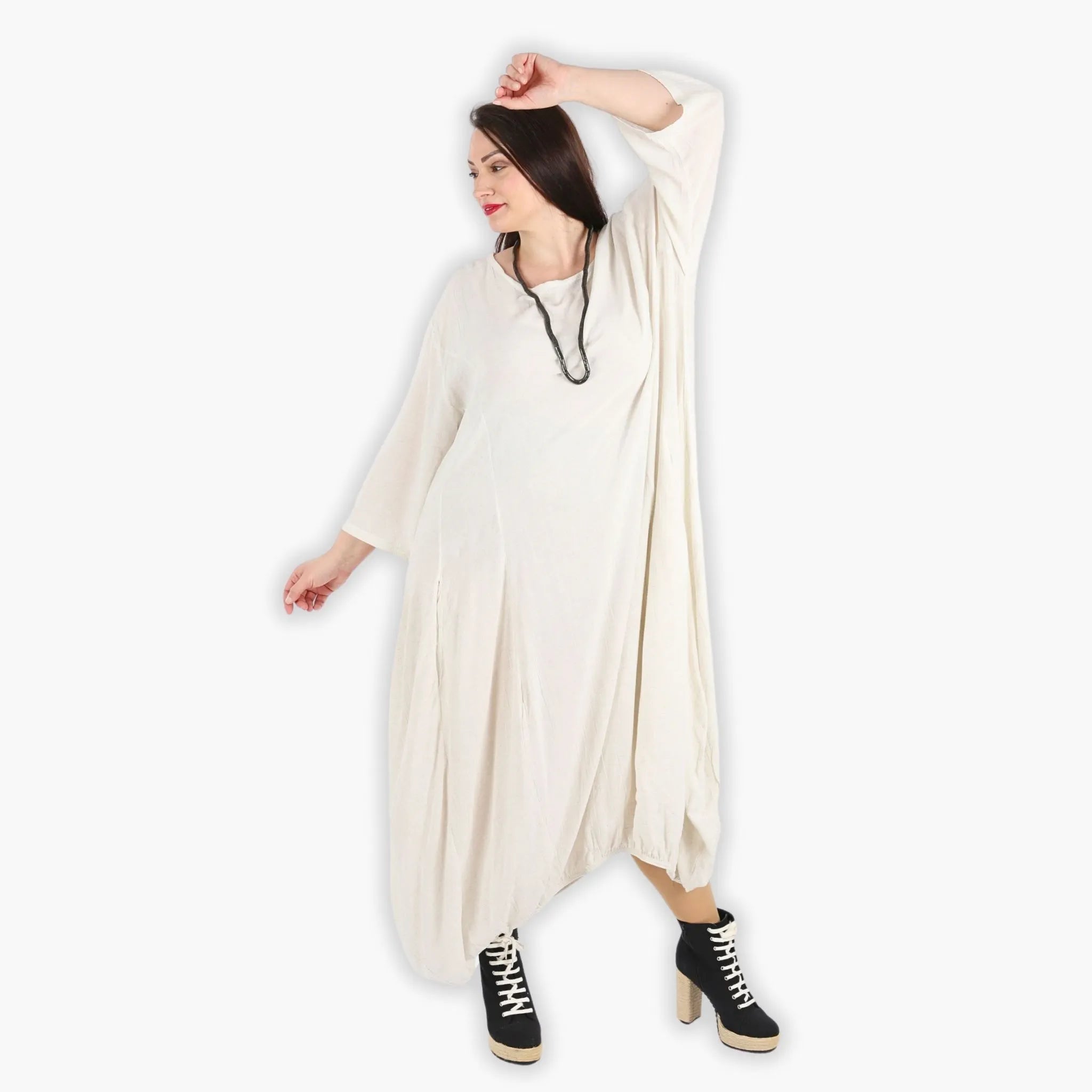  Ballonkleid von AKH Fashion aus Viskose, 1295.06736, Weiß, Schick, Modern, Bequem