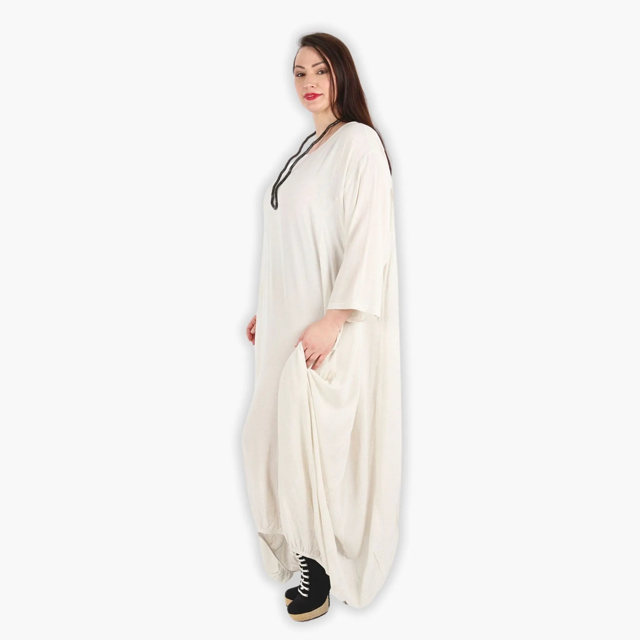  Ballonkleid von AKH Fashion aus Viskose, 1295.06736, Weiß, Schick, Modern, Bequem