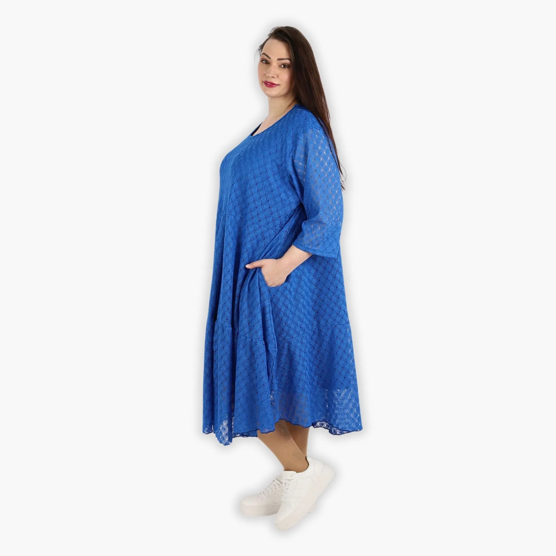  Ballonkleid von AKH Fashion aus Viskose, 1297.06712, Royalblau, Netz, Ausgefallen, Modern