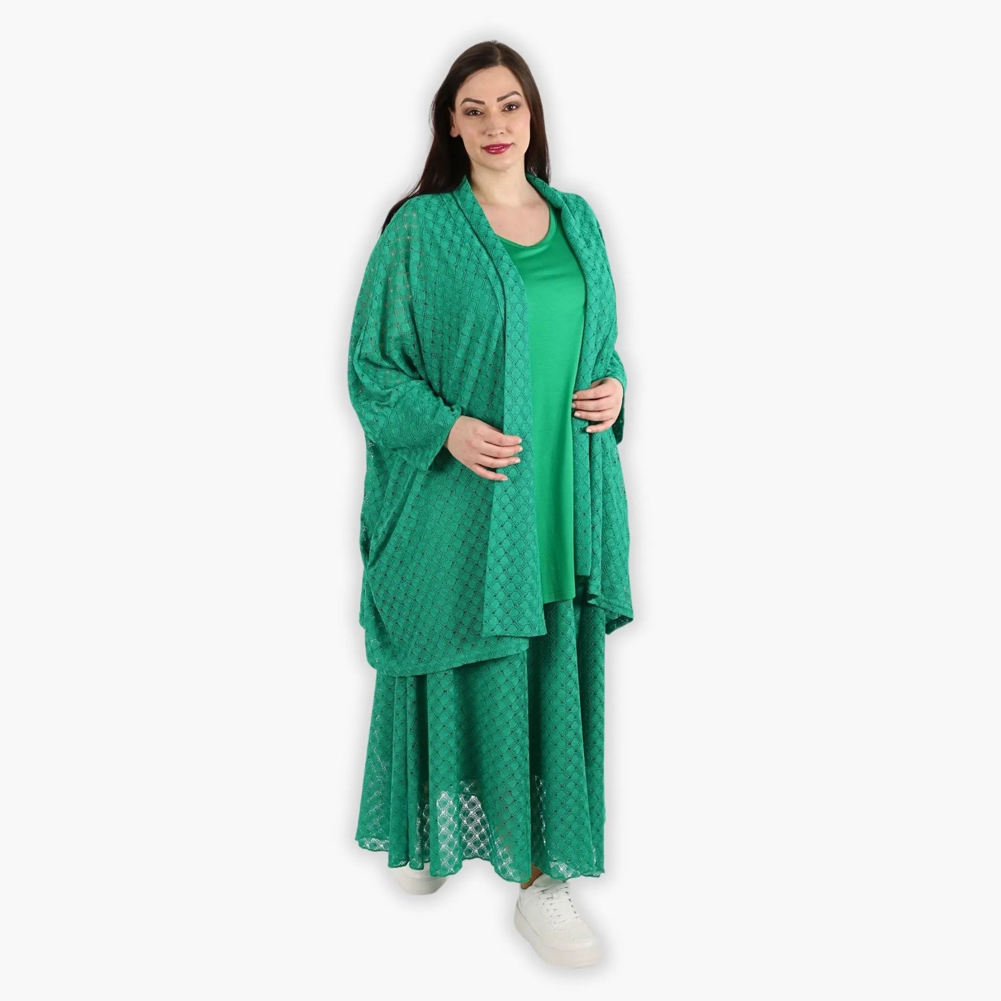 AKH Fashion Jacke in gerader Form, aus Viskose, 1297.06930, Grün, Netz, Schick, Modern