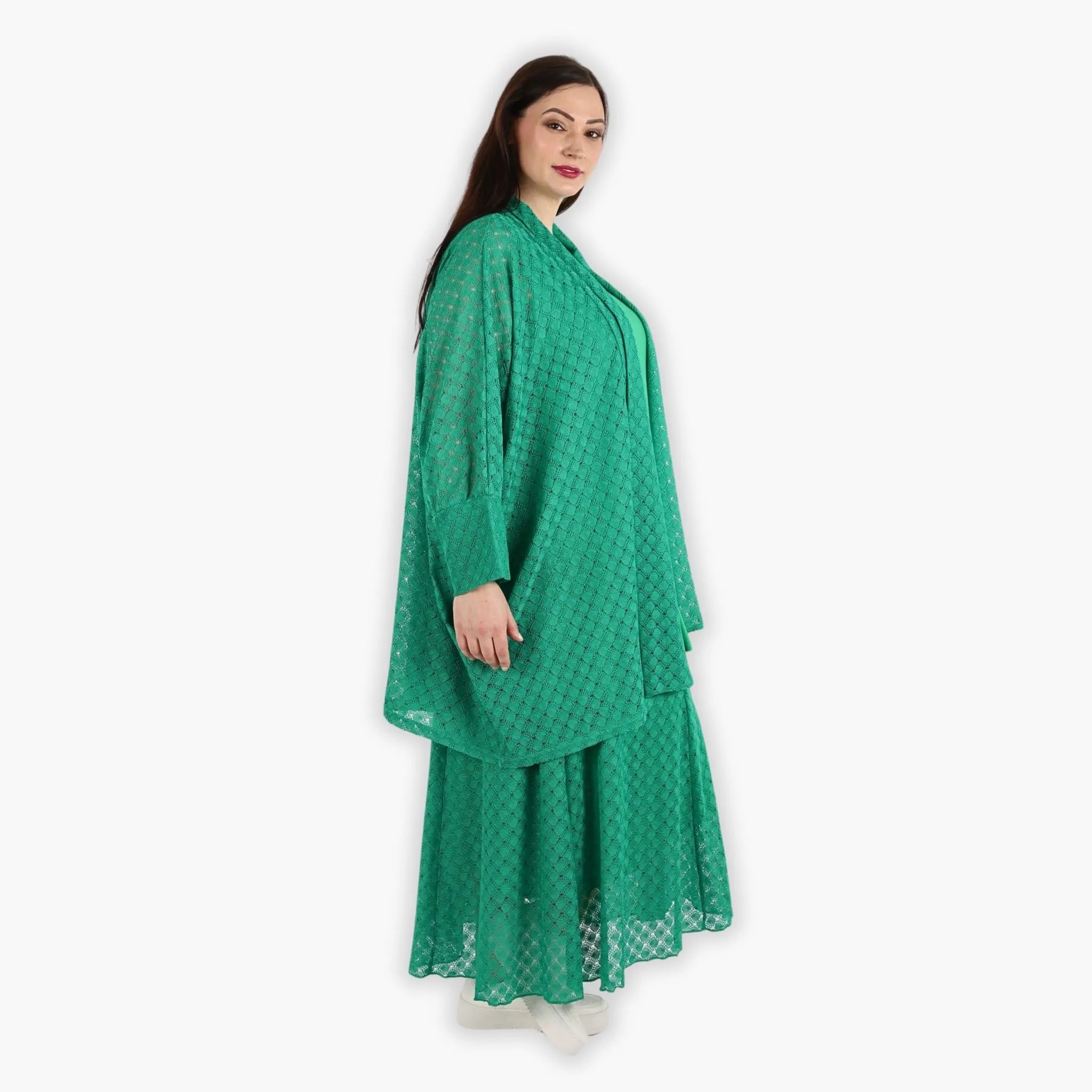  AKH Fashion Jacke in gerader Form, aus Viskose, 1297.06930, Grün, Netz, Schick, Modern