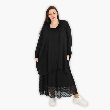  Jacke von AKH Fashion aus Viskose in gerader Form, 1297.06930, Schwarz, Netz, Ausgefallen