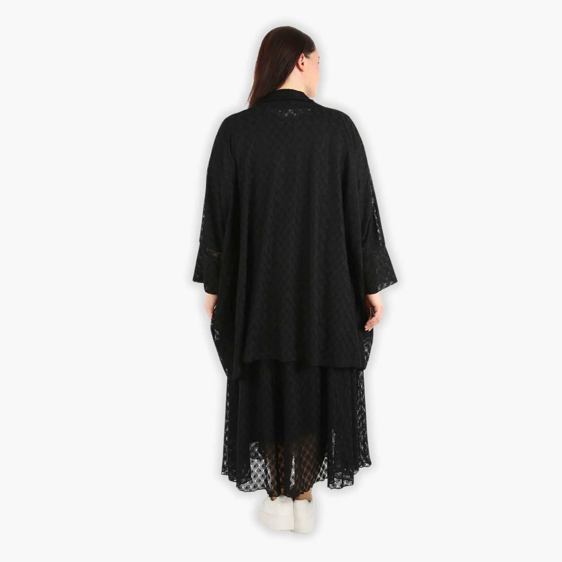  Jacke von AKH Fashion aus Viskose in gerader Form, 1297.06930, Schwarz, Netz, Ausgefallen