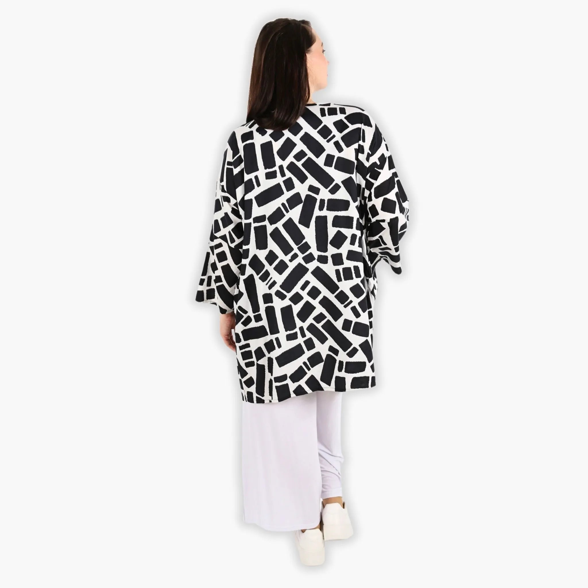  AKH Fashion Bigshirt in gerader Form, aus Viskose, 1299.06909, Schwarz-Weiß, Schick, Modern