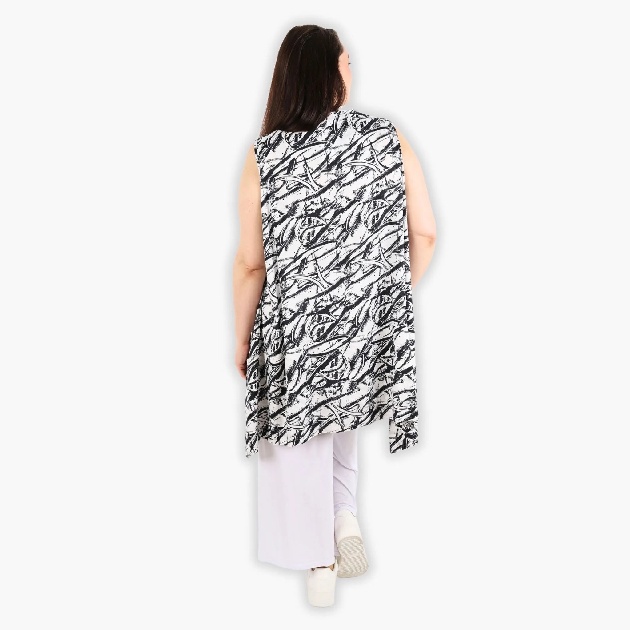  A-Form Tunika von AKH Fashion aus Viskose, 1301.03051, Schwarz-Weiß, Schick, Modern