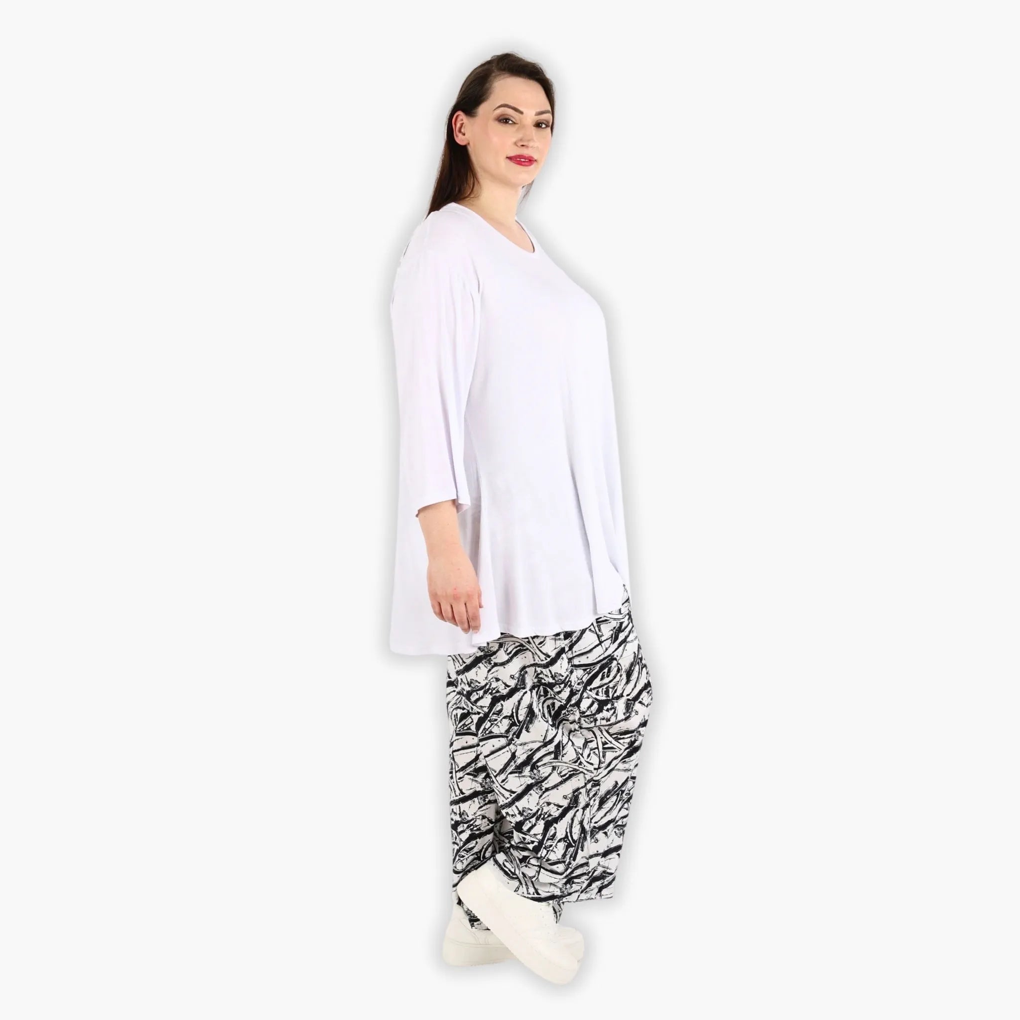  Ballonhose von AKH Fashion aus Viskose, 1301.08069, Schwarz-Weiß, Schick, Modern, Bequem