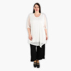  AKH Fashion Bigshirt in gerundeter Form, aus Viskose, 1302.02151, Creme, Schick, Modern