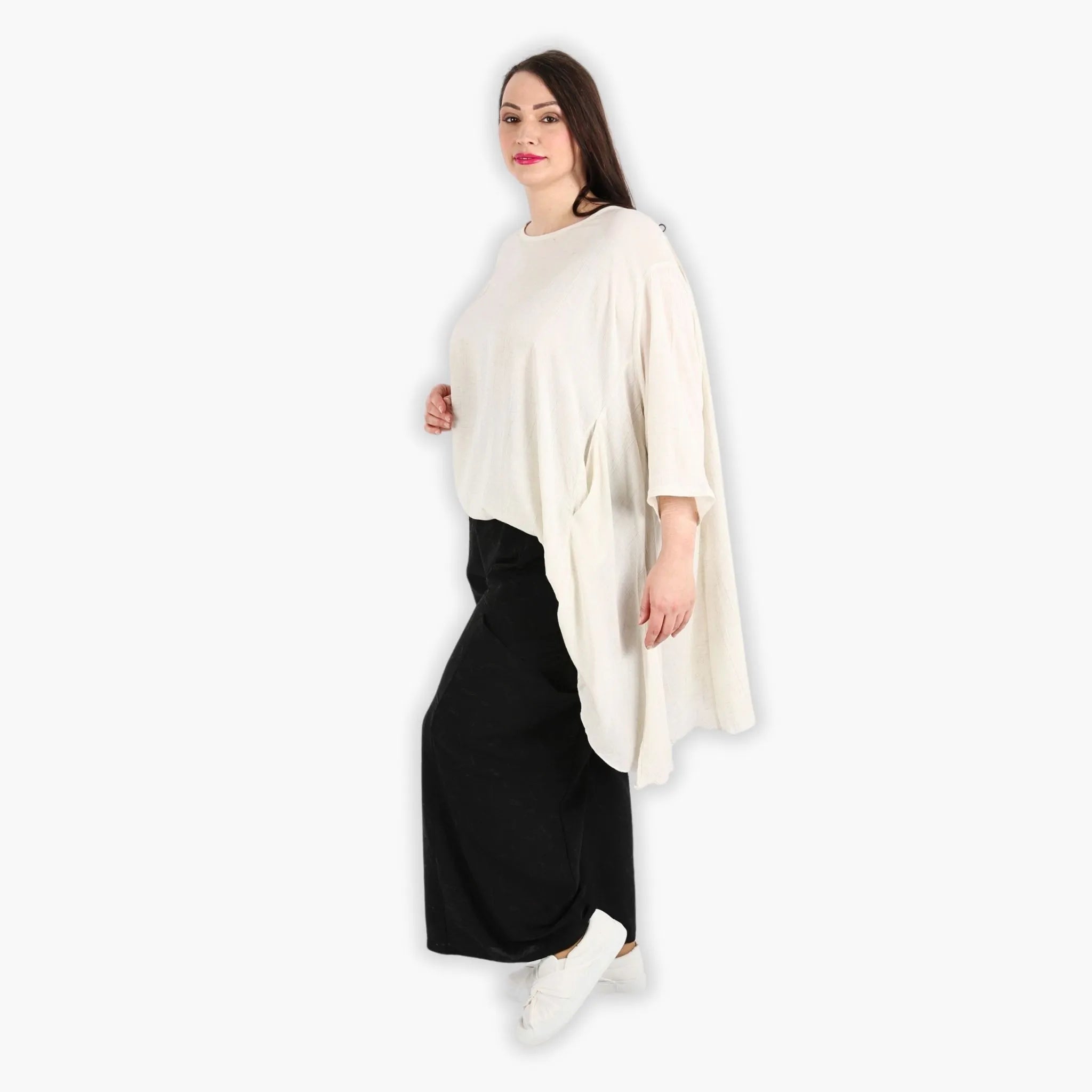 Hose von AKH Fashion aus Materialmix in gerader Form, ausgefallene Lagenlook Mode
