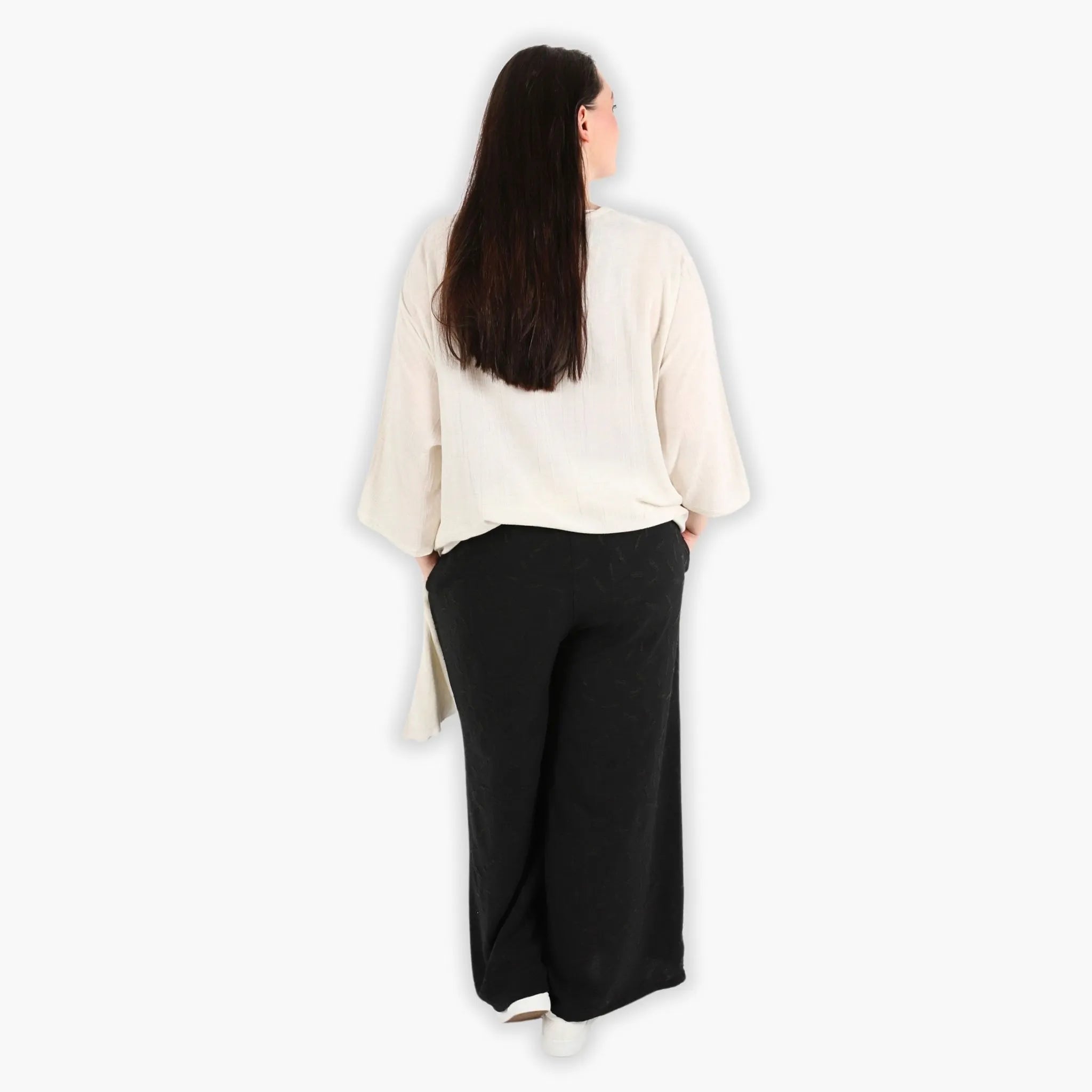 Hose von AKH Fashion aus Materialmix in gerader Form, ausgefallene Lagenlook Mode