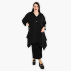  A-Form Jacke von AKH Fashion aus Materialmix, 1303.06935, Schwarz, Streifen, Schick