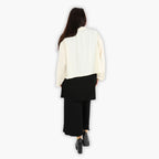  AKH Fashion Jacke in gerader Form, aus Materialmix, 1303.06992, Creme, Streifen, Schick