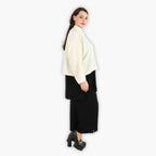  AKH Fashion Jacke in gerader Form, aus Materialmix, 1303.06992, Creme, Streifen, Schick