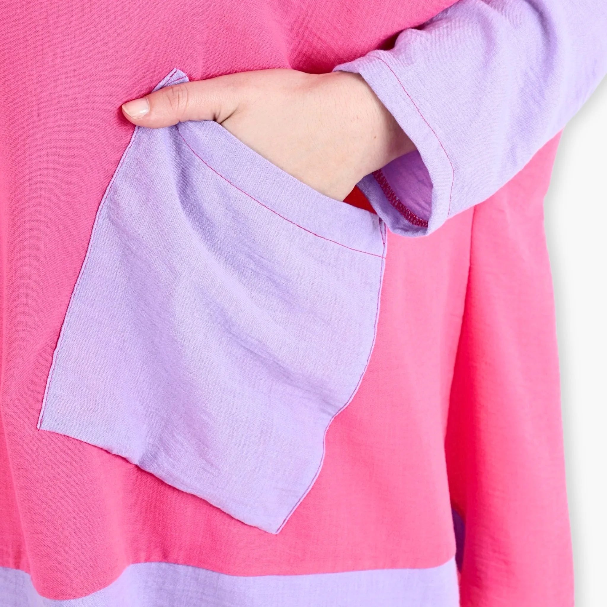 A-Form Bigshirt von AKH Fashion aus Viskose, 1305.02413, Pink-Flieder, Schick, Modern, Bequem
