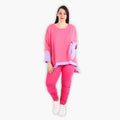  A-Form Bigshirt von AKH Fashion aus Viskose, 1305.02413, Pink-Flieder, Schick, Modern, Bequem