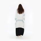  Ballonmantel von AKH Fashion aus Viskose, 1377.02494, Blau-Ecru, Gerippt, Schick, Modern