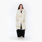  Ballonmantel von AKH Fashion aus Viskose, 1377.02494, Senf-Ecru, Gerippt, Schick, Modern