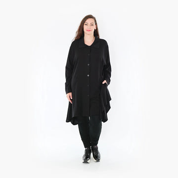  A-Form Bluse in Schwarz aus feiner Viskose für modernen Look - ideal für Curvy Mode und Plus Size Fashion