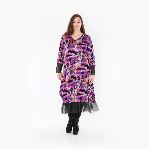  Ballonkleid von AKH Fashion aus Viskose, 1381.05909, Fuchsia, Grafik, Schick, Modern