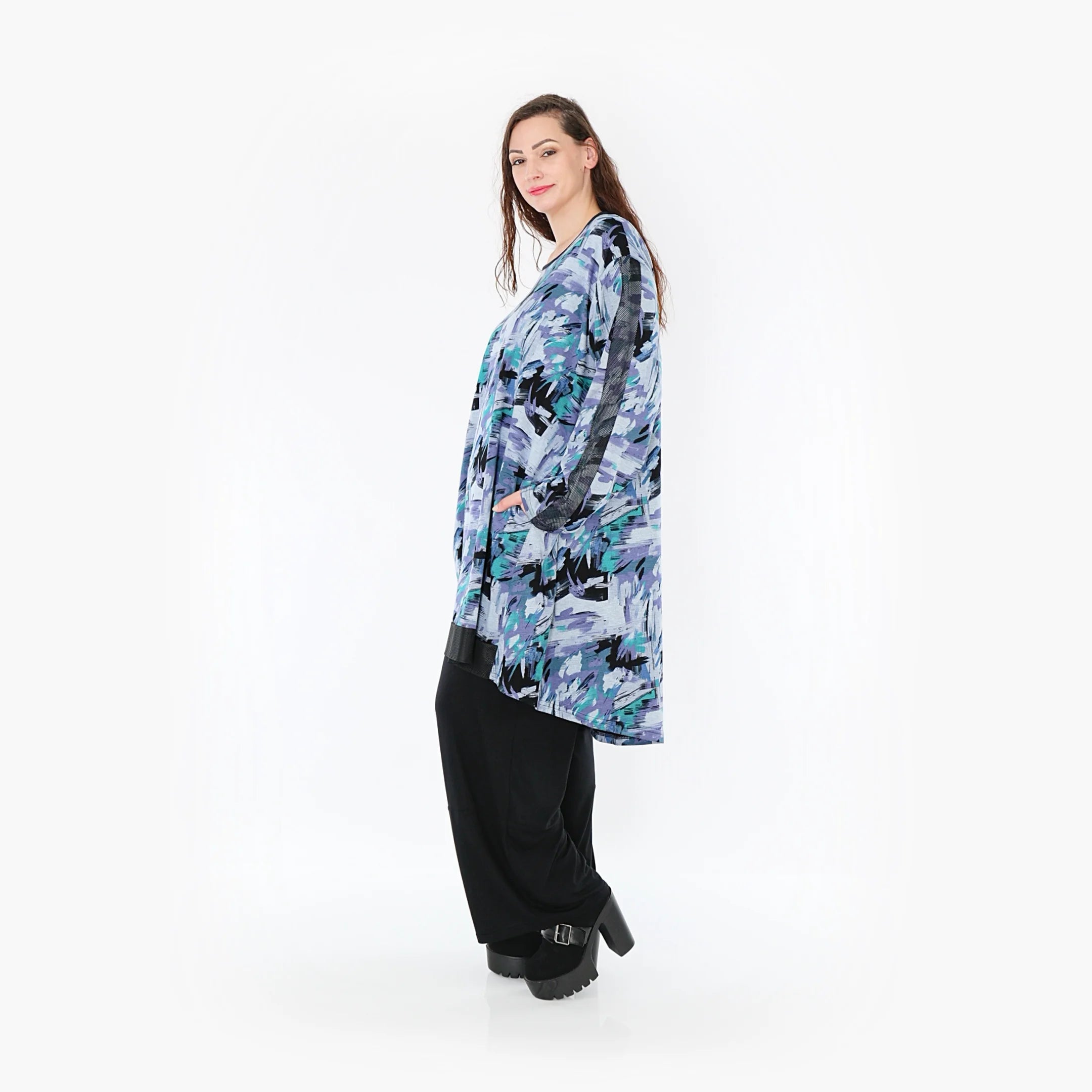  AKH Fashion Shirt in gerader Form, aus Viskose, 1381.06886, Petrol, Grafik, Schick
