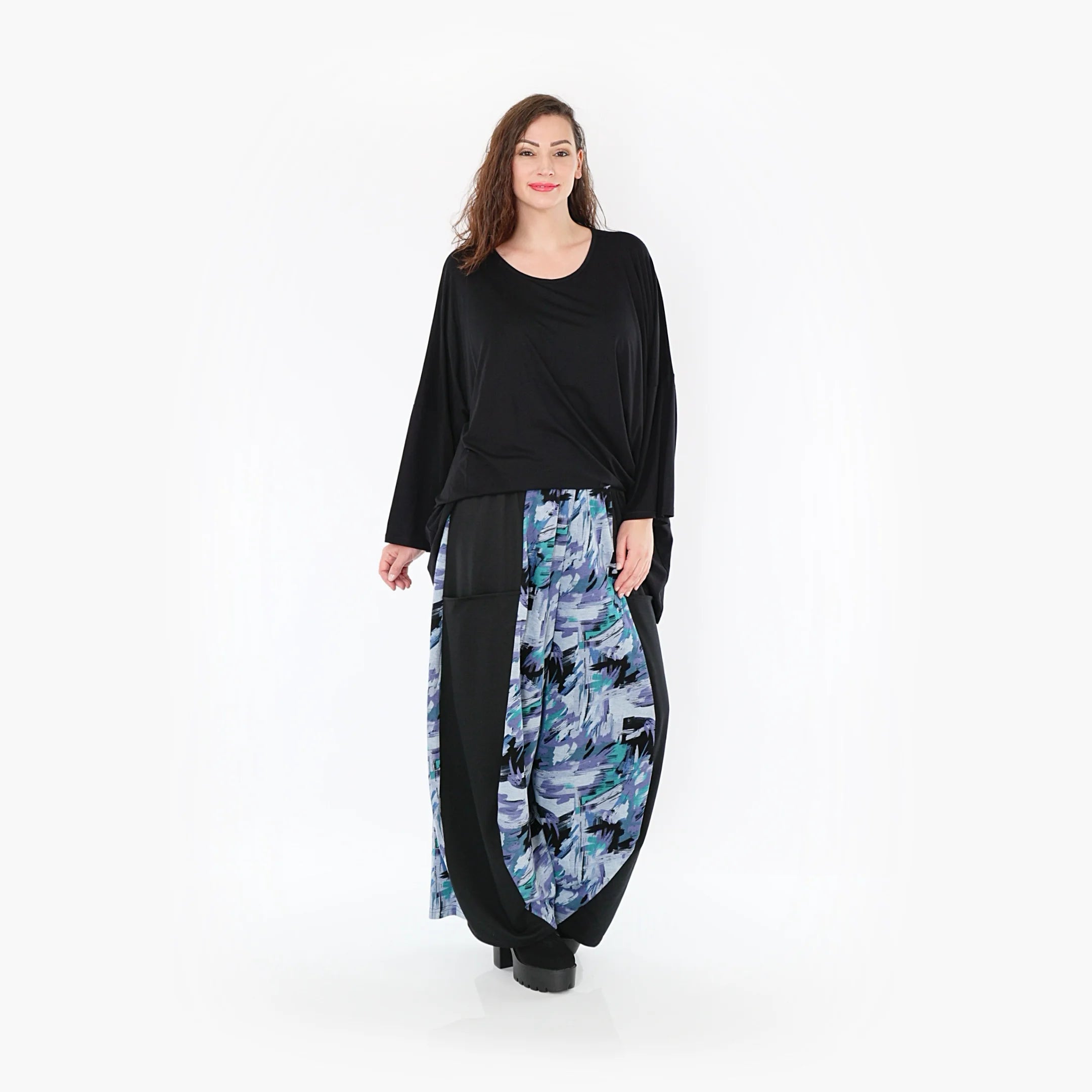  Ballonhose von AKH Fashion aus Viskose, 1381.08069, Petrol, Grafik, Schick, Modern, Bequem