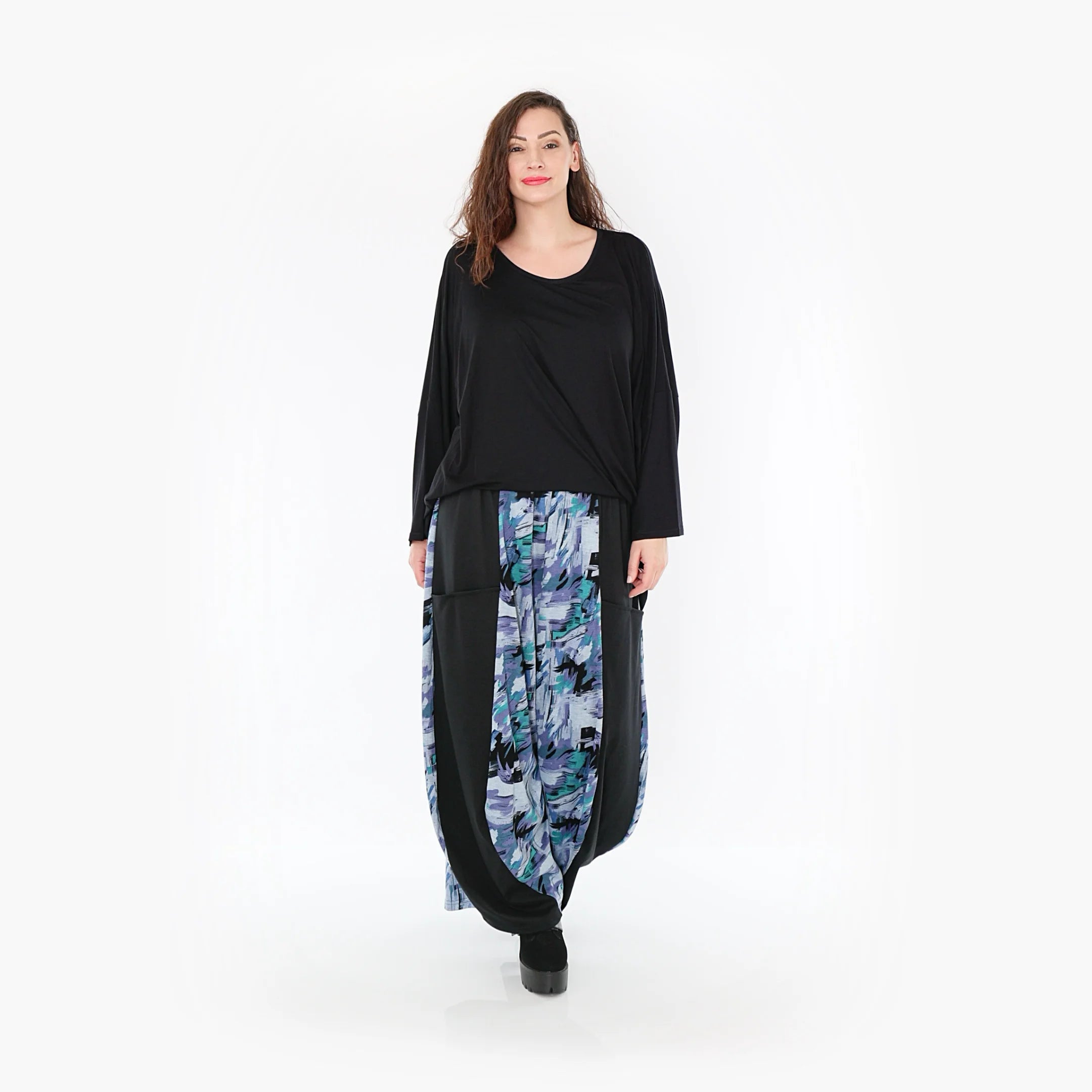  Ballonhose von AKH Fashion aus Viskose, 1381.08069, Petrol, Grafik, Schick, Modern, Bequem