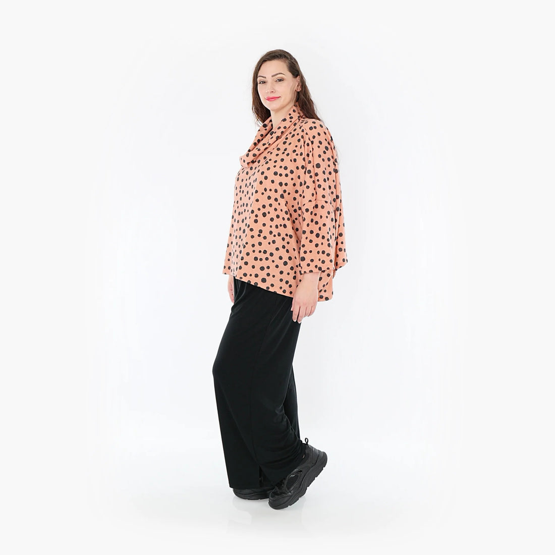  AKH Fashion Bigshirt in kastiger Form, aus Materialmix, 1382.03018, Altrosa-Anthrazit