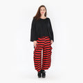  Ballonhose von AKH Fashion aus Viskose, 1383.08069, Schwarz-Rot, Blockstreifen, Schick