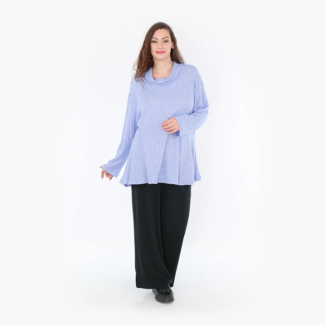  AKH Fashion Shirt in Glocken-Form, aus Polyurethan, 1384.1892R, Blau, Gerippt, Schick