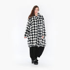  Ballonmantel von AKH Fashion aus Polyester, 1386.06660, Schwarz-Weiss, Hahnentritt