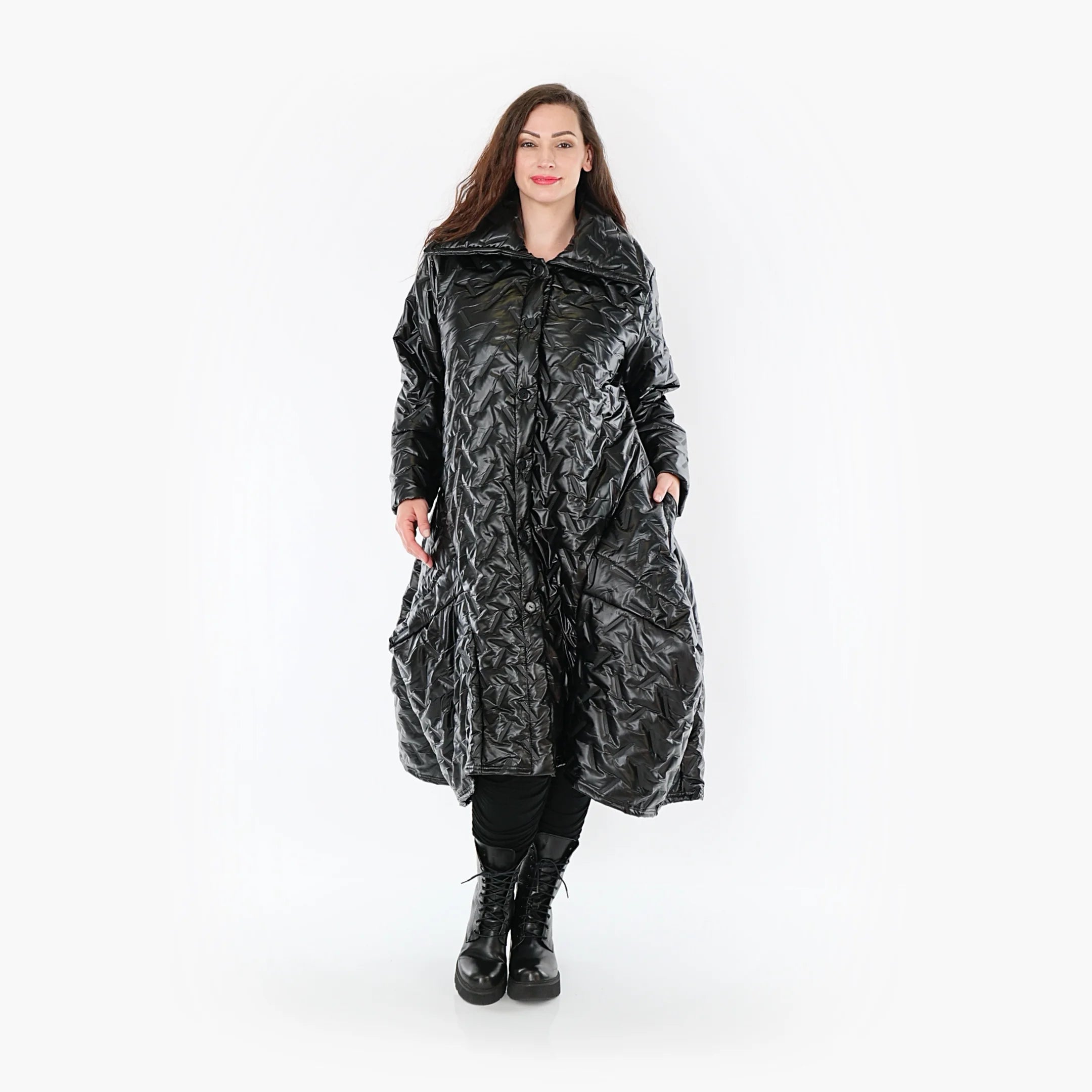  Ballonmantel von AKH Fashion aus Polyester, 1387.03023, Schwarz, Grafik, Schick, Modern