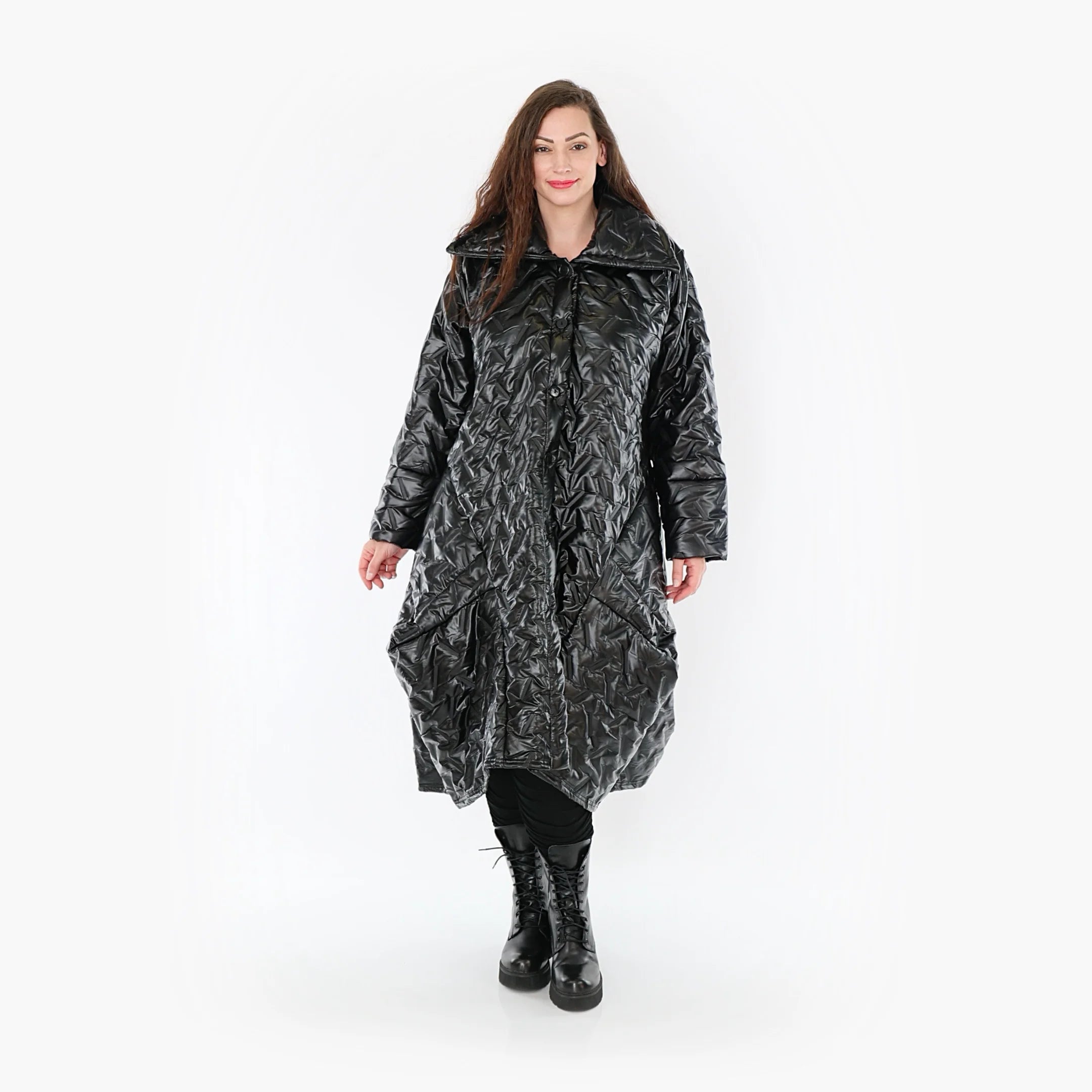  Ballonmantel von AKH Fashion aus Polyester, 1387.03023, Schwarz, Grafik, Schick, Modern