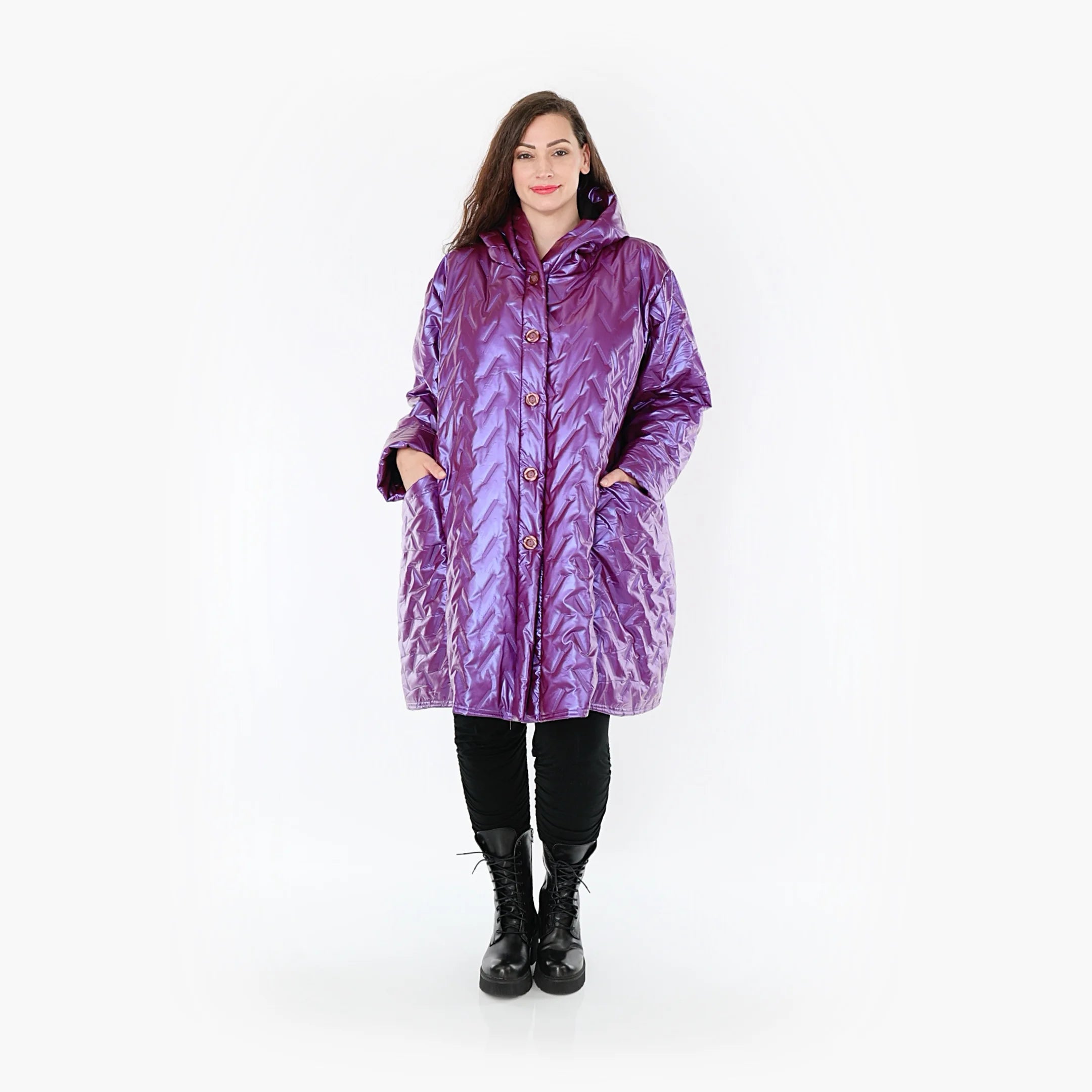  Ballonjacke von AKH Fashion aus Polyester, 1387.06660, Fuchsia, Grafik, Schick, Modern