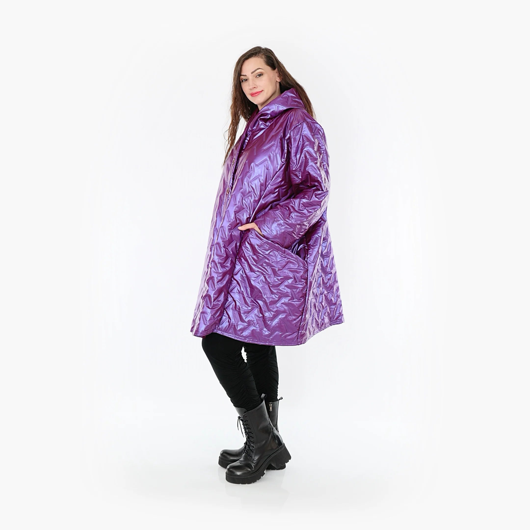  Ballonjacke von AKH Fashion aus Polyester, 1387.06660, Fuchsia, Grafik, Schick, Modern