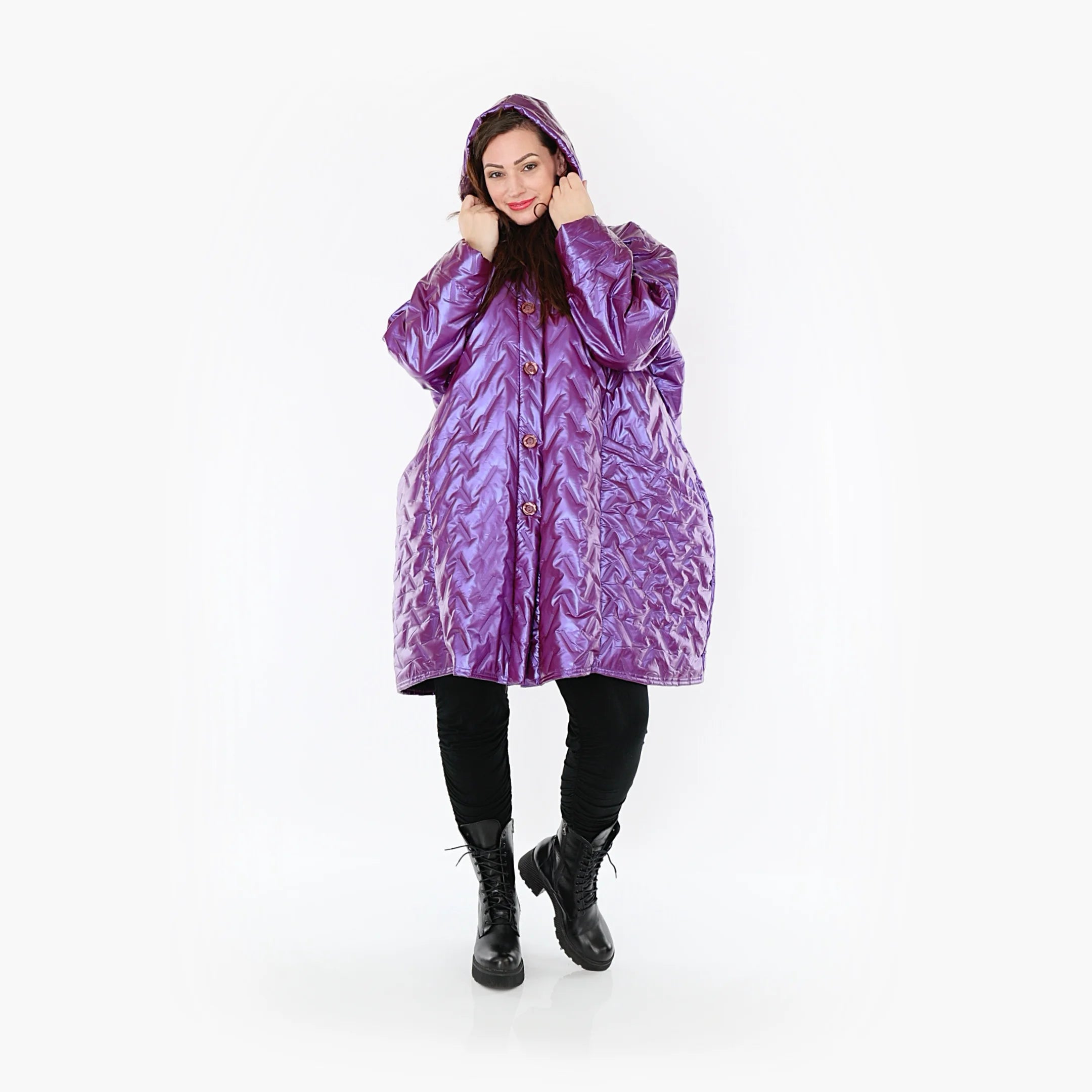  Ballonjacke von AKH Fashion aus Polyester, 1387.06660, Fuchsia, Grafik, Schick, Modern