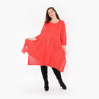  A-Form Mantel von AKH Fashion aus Baumwolle, 1388.01020, Rot, Schick, Modern, Bequem