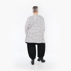  A-Form Bigshirt von AKH Fashion aus Baumwolle, 1402.00593, Grau-Schwarz, Meliert, Schick