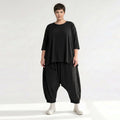 Oversize Damen Shirt, AKH Fashion, Materialmix, Glocken-Form, Lagenlook Mode, große Größen - SEELENlook