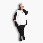  A-Form Jacke von AKH Fashion aus Baumwolle, 1432.07029, Weiß/Schwarz, Schick, Modern
