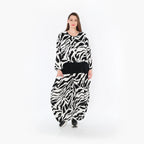  AKH Fashion Jacke in gerundeter Form, aus Rayon, 1486.00130, Weiß/Schwarz, Zebra, Schick