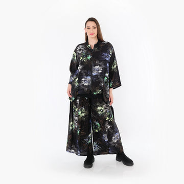  Palazzo Hose von AKH Fashion aus Viskose, 1491.07089, Schwarz/Blau/Multi, Blumen, Schick