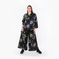  A-Form Jacke von AKH Fashion aus Viskose, 1491.06939, Schwarz/Blau/Multi, Blumen, Schick