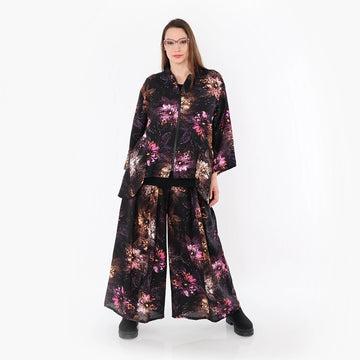  Palazzo Hose von AKH Fashion aus Viskose, 1491.07089, Schwarz/Fuchsia/Multi, Blumen