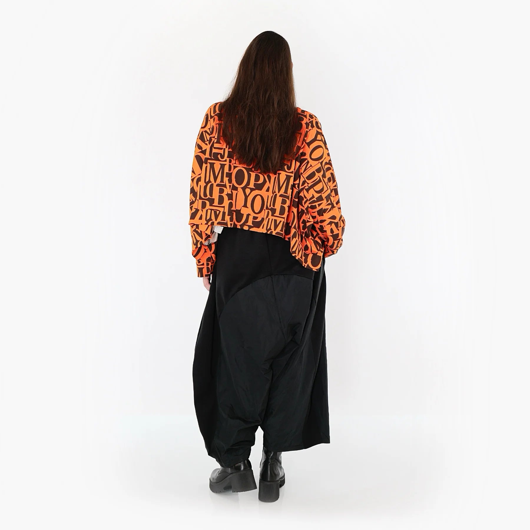 AKH Fashion Überwurf in kastiger Form, aus Viskose, 1507011, Orange/Braun, Buchstaben