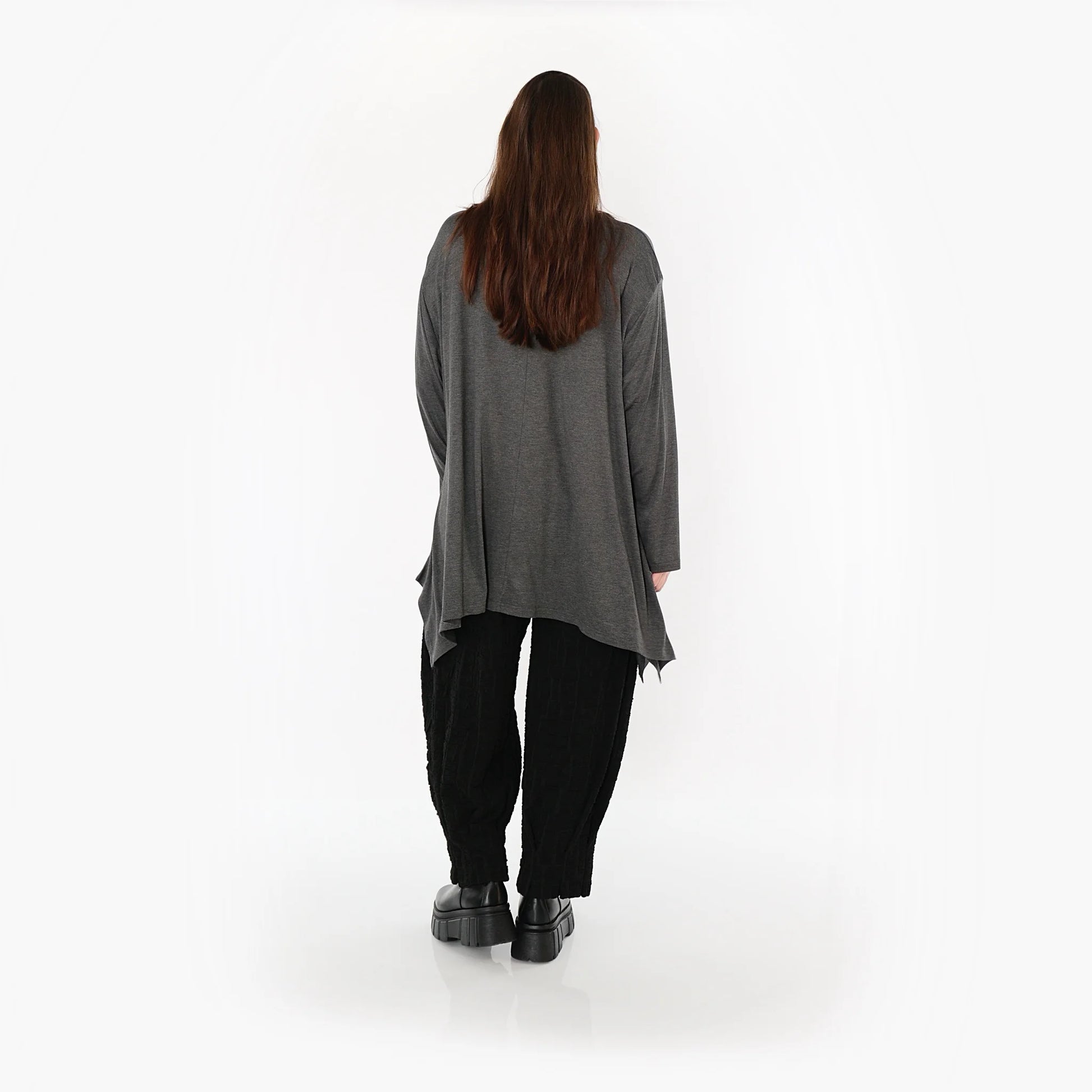  A-Form Bigshirt von AKH Fashion aus Viskose, 1531.01019, Anthrazit, Ausgefallen, Zeitlos