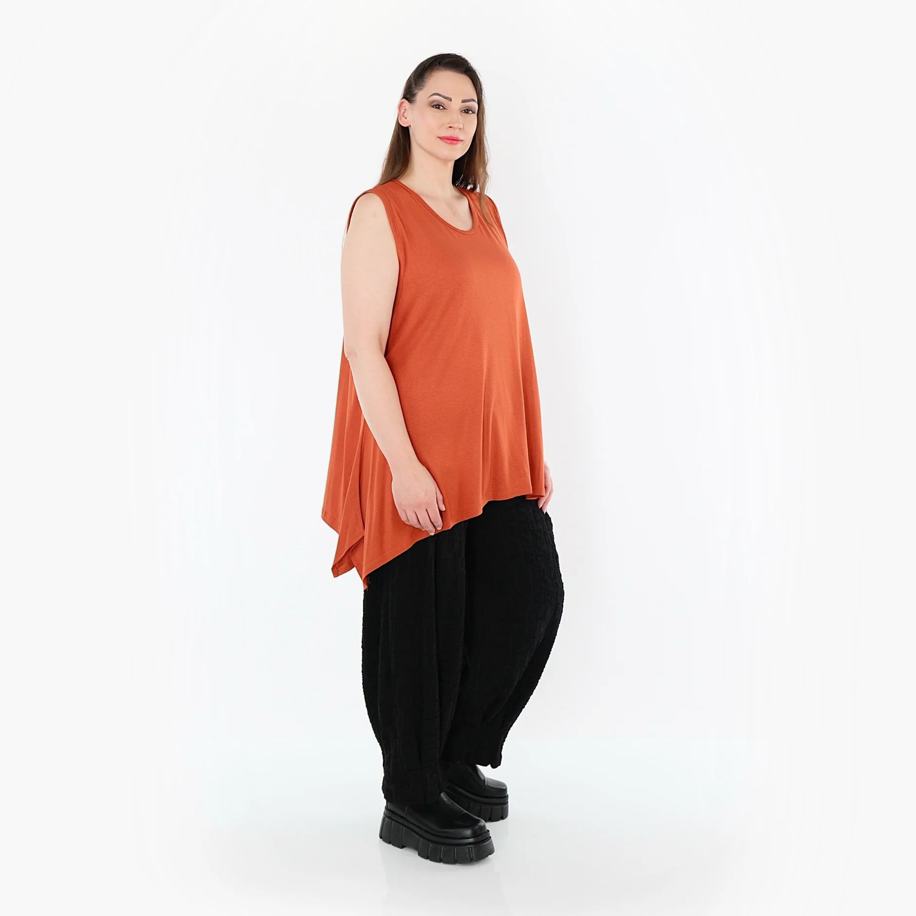 A-Form Top von AKH Fashion aus Viskose, 1531.03071, Rost, Ausgefallen, Zeitlos, Schick